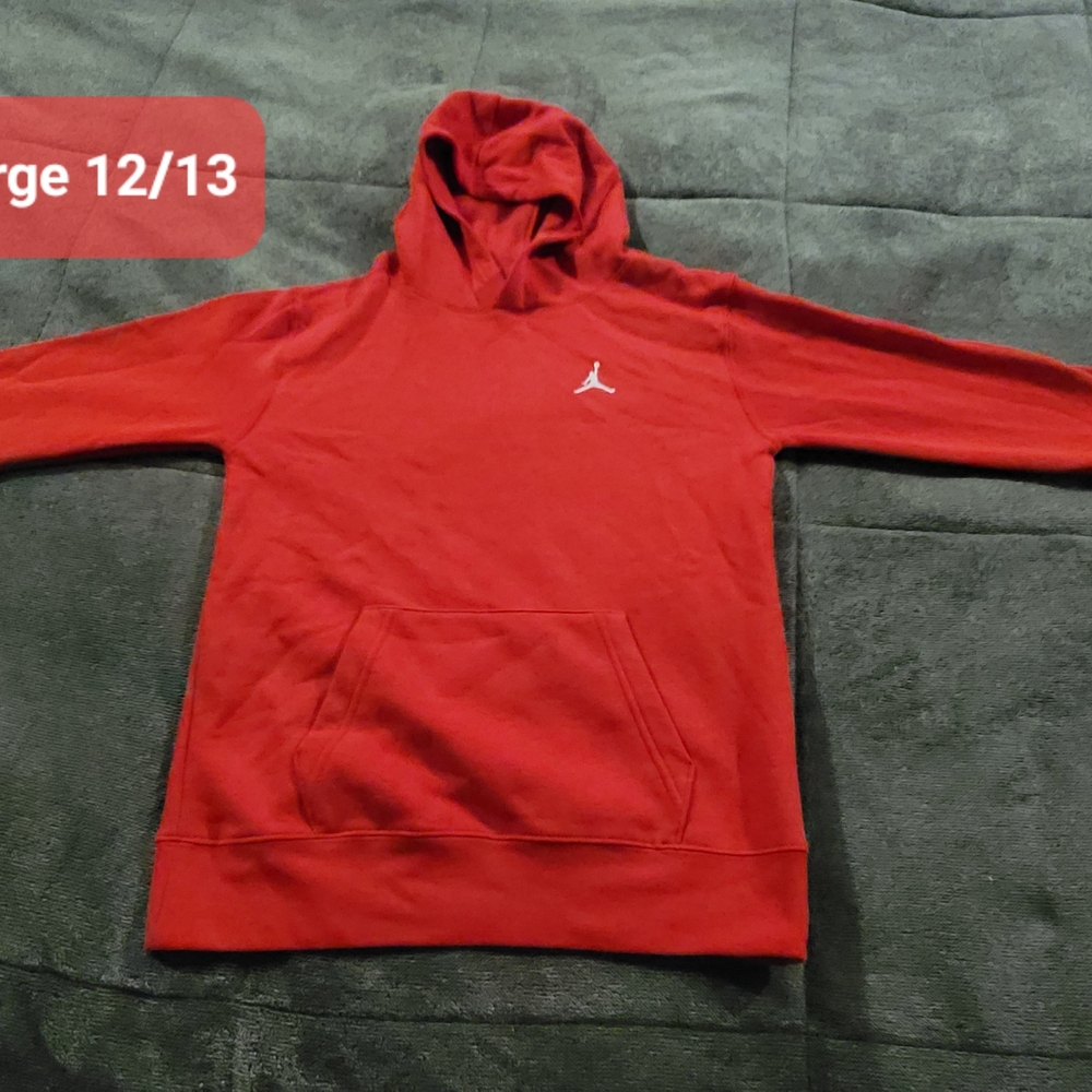 Nike Air Jordan Red Hoodie with Logo Size Youth Large 12/13